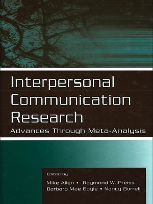 cover image of Interpersonal Communication Research